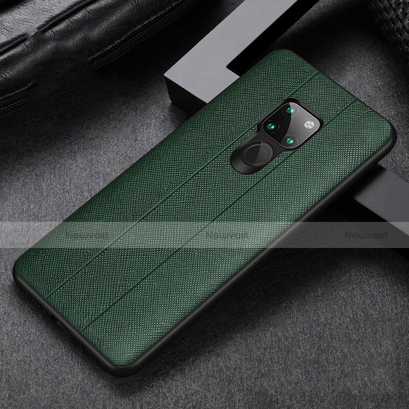 Soft Luxury Leather Snap On Case Cover R07 for Huawei Mate 20 X 5G Green