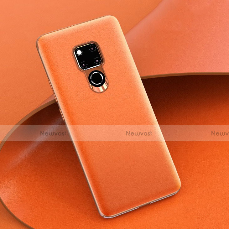 Soft Luxury Leather Snap On Case Cover R08 for Huawei Mate 20 X 5G Orange