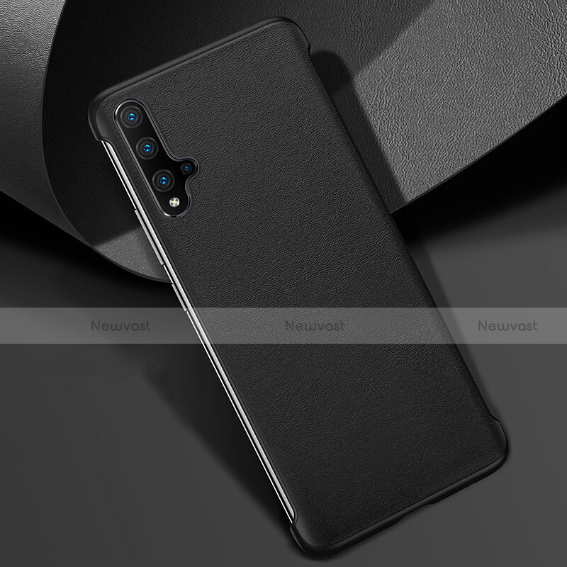 Soft Luxury Leather Snap On Case Cover R08 for Huawei Nova 5 Black