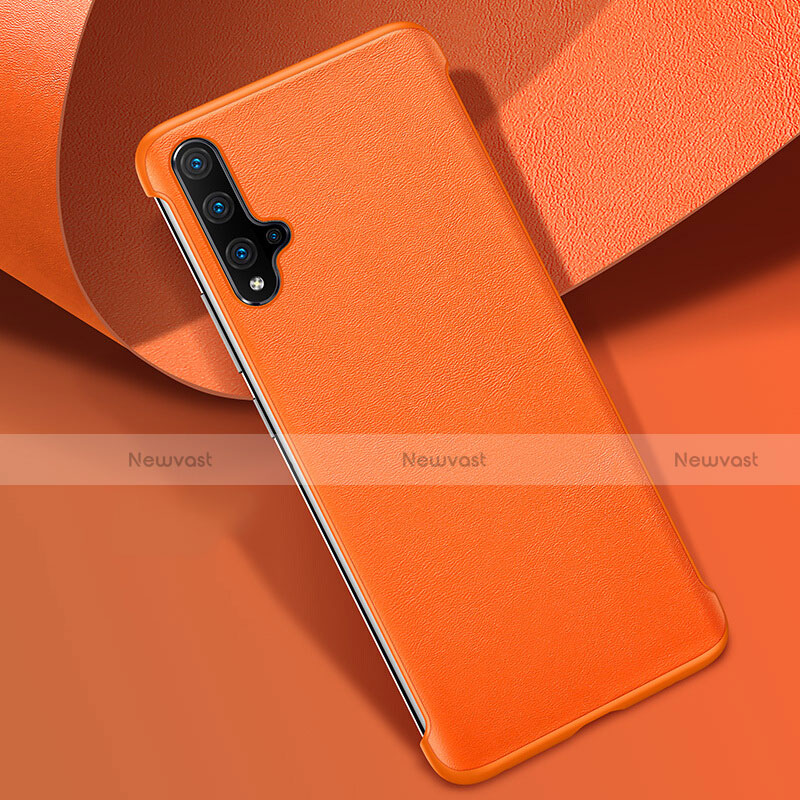 Soft Luxury Leather Snap On Case Cover R08 for Huawei Nova 5 Orange