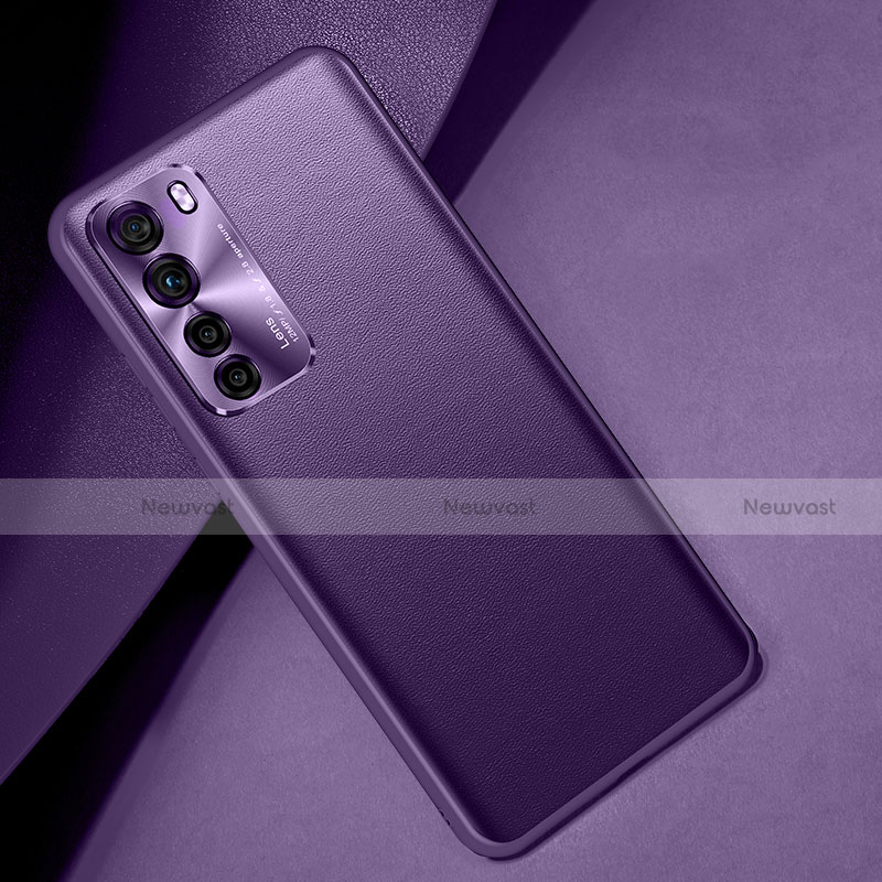 Soft Luxury Leather Snap On Case Cover R08 for Huawei Nova 7 SE 5G Purple