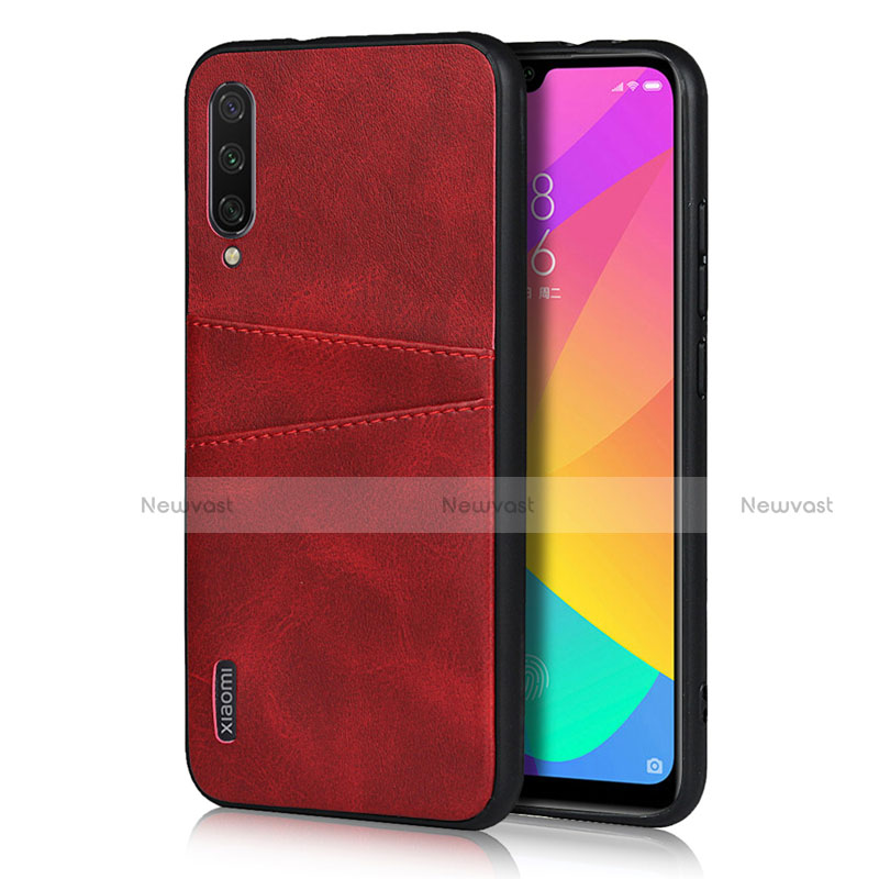 Soft Luxury Leather Snap On Case Cover R08 for Xiaomi Mi A3 Red Wine