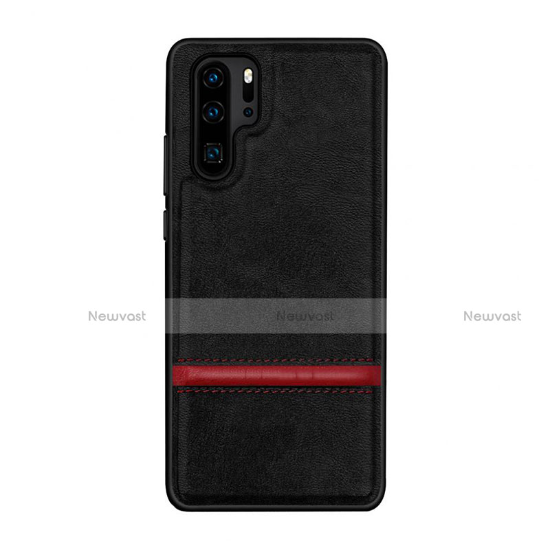 Soft Luxury Leather Snap On Case Cover R10 for Huawei P30 Pro Black