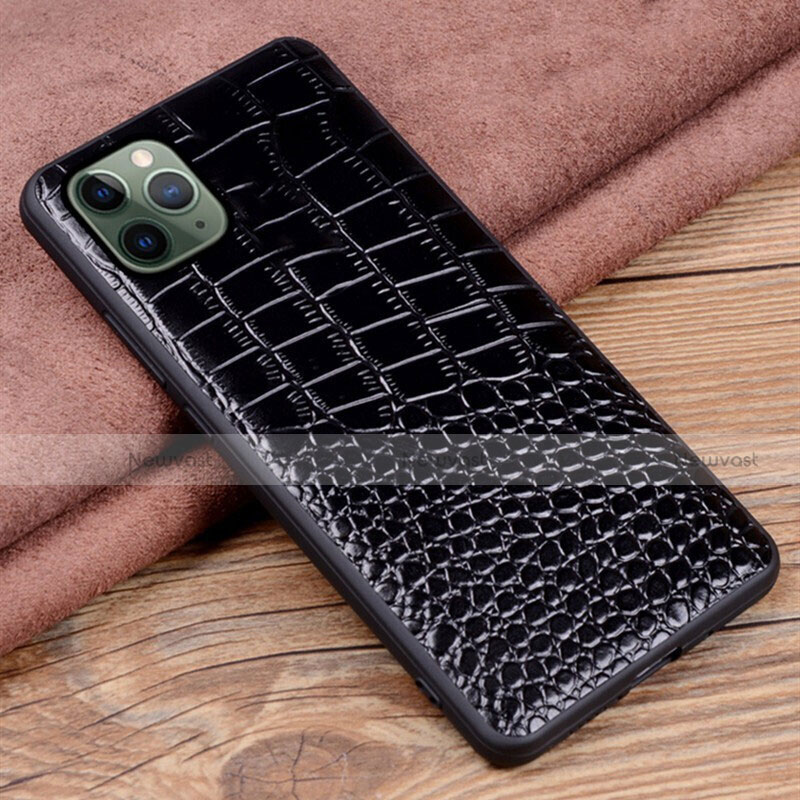 Soft Luxury Leather Snap On Case Cover R14 for Apple iPhone 11 Pro Black