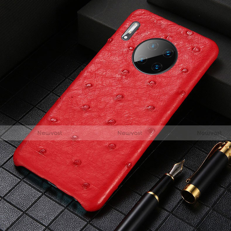 Soft Luxury Leather Snap On Case Cover S01 for Huawei Mate 30 5G Red