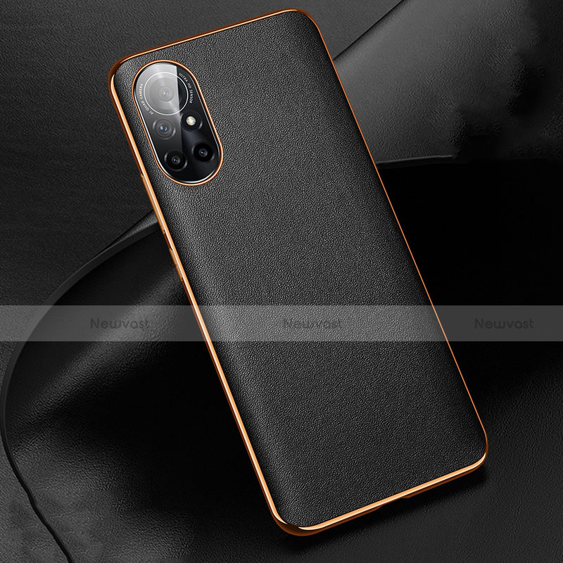 Soft Luxury Leather Snap On Case Cover S01 for Huawei Nova 8 5G Black