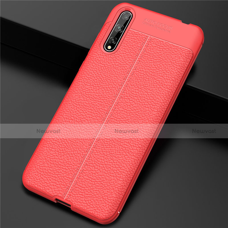 Soft Luxury Leather Snap On Case Cover S01 for Huawei P smart S Red