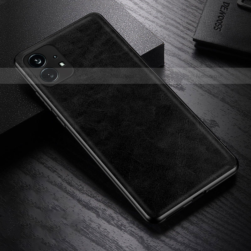 Soft Luxury Leather Snap On Case Cover S01 for Nothing Phone 1 Black