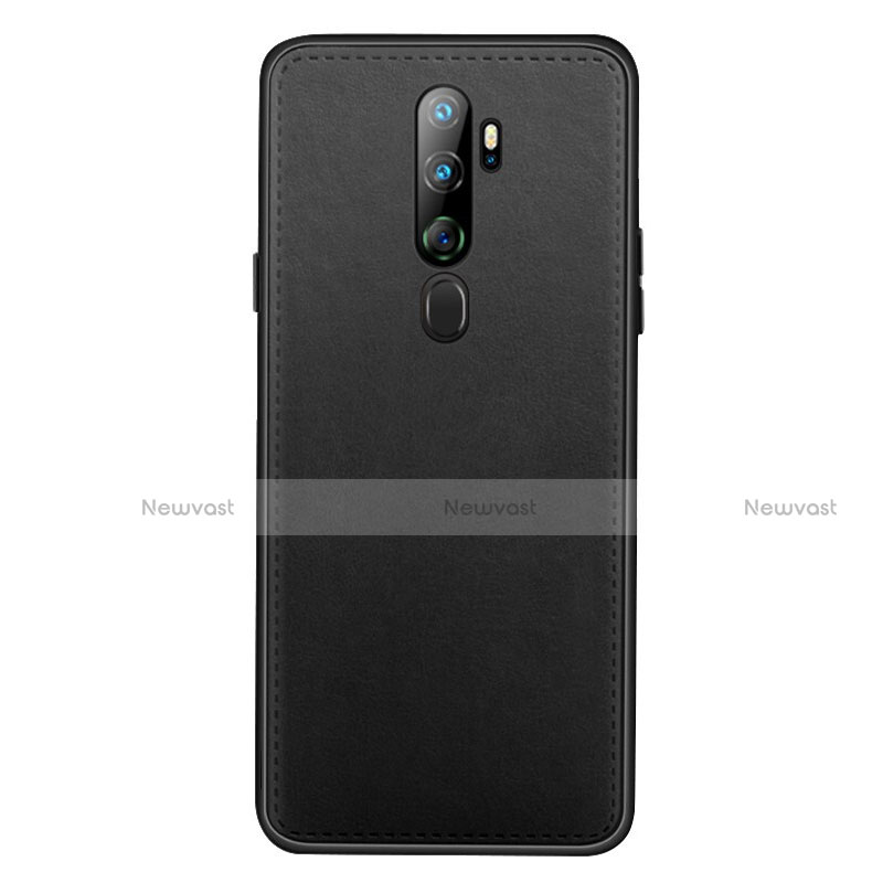 Soft Luxury Leather Snap On Case Cover S01 for Oppo A11X Black