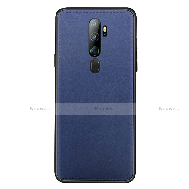 Soft Luxury Leather Snap On Case Cover S01 for Oppo A11X Blue