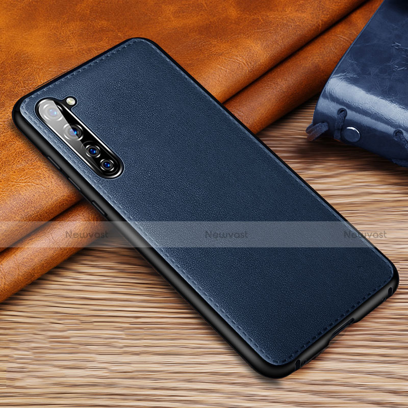 Soft Luxury Leather Snap On Case Cover S01 for Oppo Find X2 Lite Blue