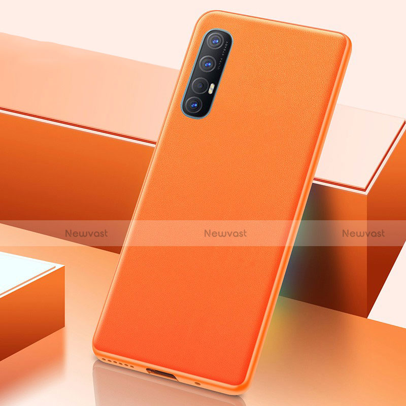 Soft Luxury Leather Snap On Case Cover S01 for Oppo Find X2 Neo Orange