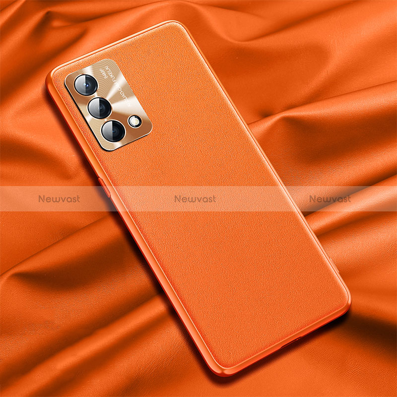 Soft Luxury Leather Snap On Case Cover S01 for Oppo K9 5G Orange