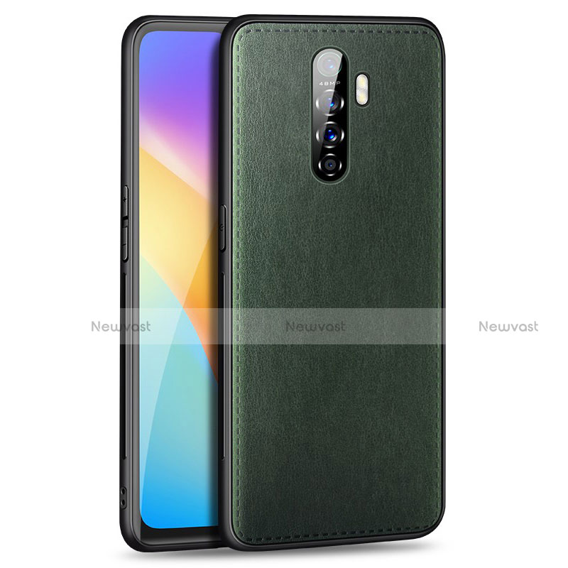 Soft Luxury Leather Snap On Case Cover S01 for Oppo Reno Ace Green