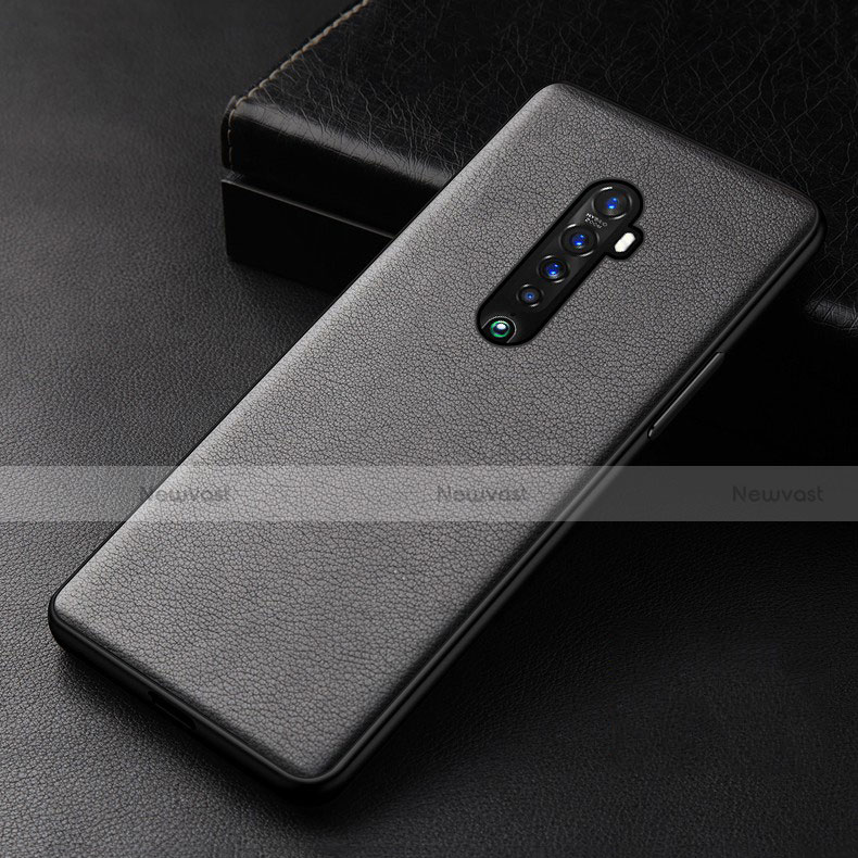 Soft Luxury Leather Snap On Case Cover S01 for Oppo Reno2 Black