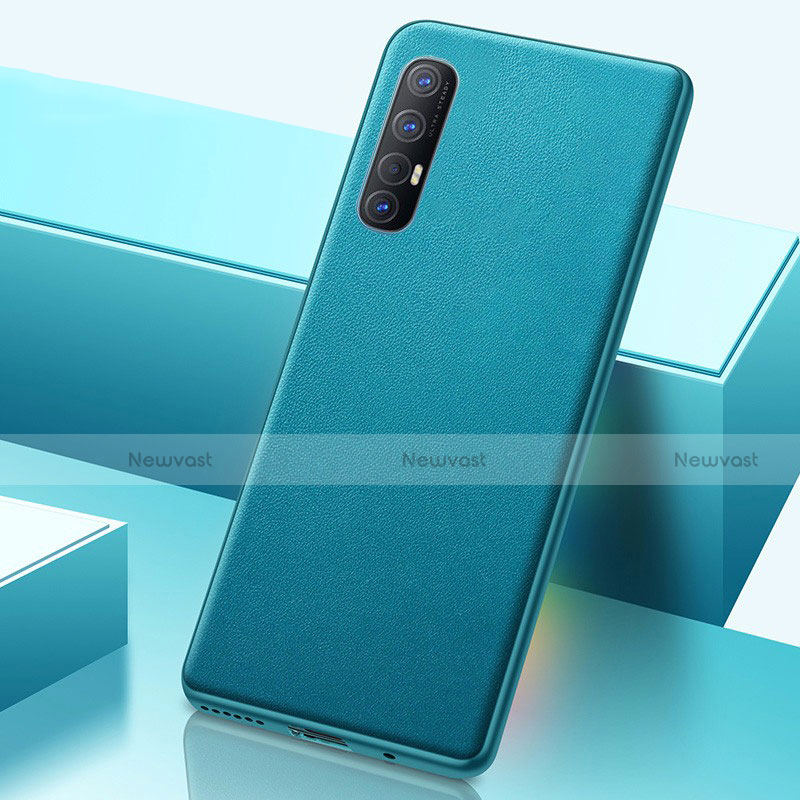 Soft Luxury Leather Snap On Case Cover S01 for Oppo Reno3 Pro Green