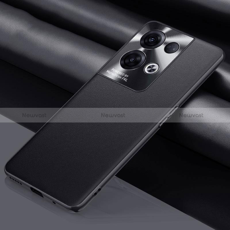 Soft Luxury Leather Snap On Case Cover S01 for Oppo Reno8 Pro 5G Black