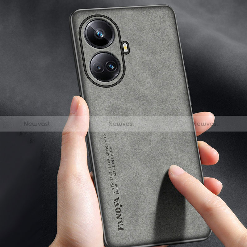 Soft Luxury Leather Snap On Case Cover S01 for Realme 10 Pro+ Plus 5G