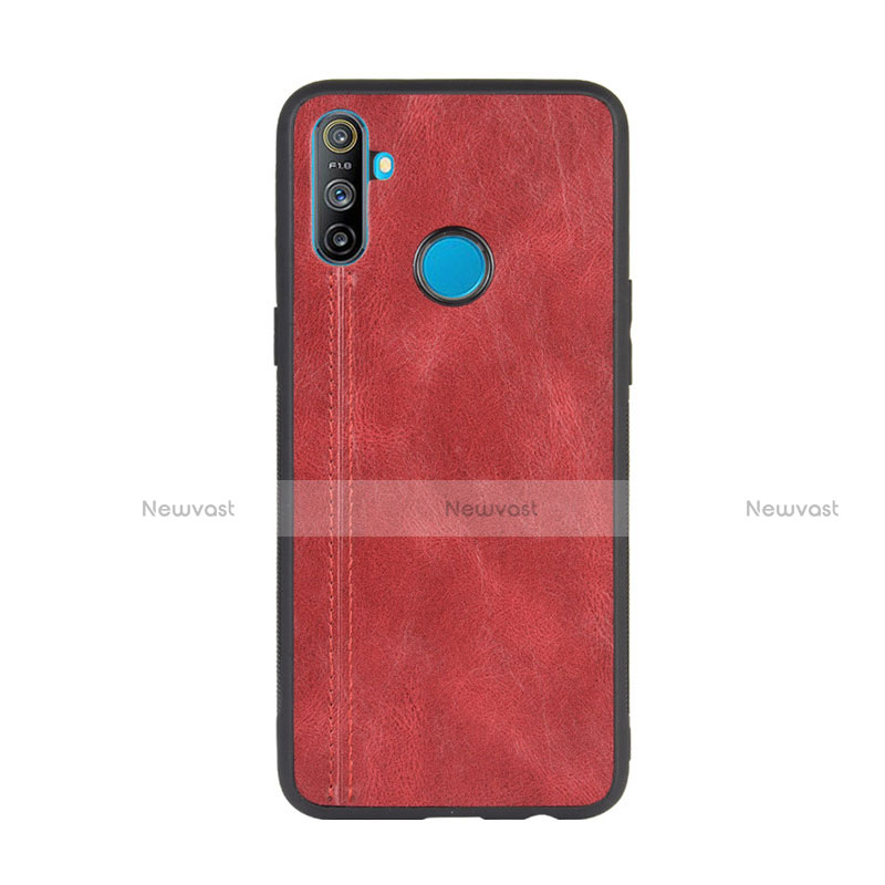 Soft Luxury Leather Snap On Case Cover S01 for Realme C3 Red