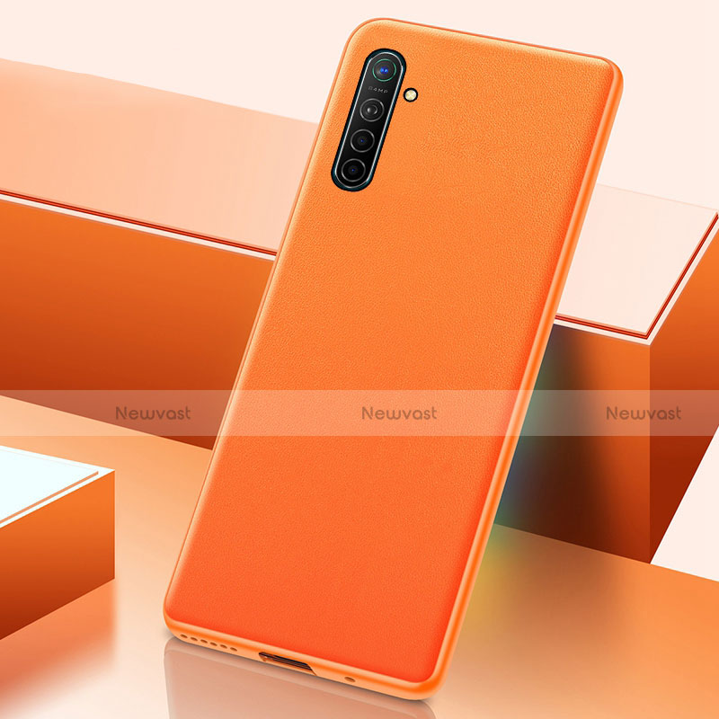 Soft Luxury Leather Snap On Case Cover S01 for Realme XT Orange