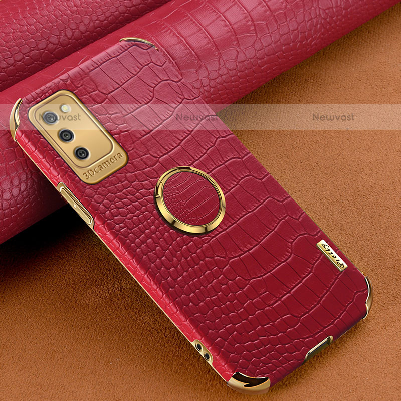 Soft Luxury Leather Snap On Case Cover S01 for Samsung Galaxy A02s Red