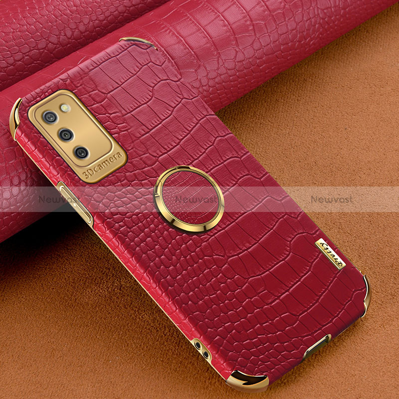 Soft Luxury Leather Snap On Case Cover S01 for Samsung Galaxy F02S SM-E025F Red