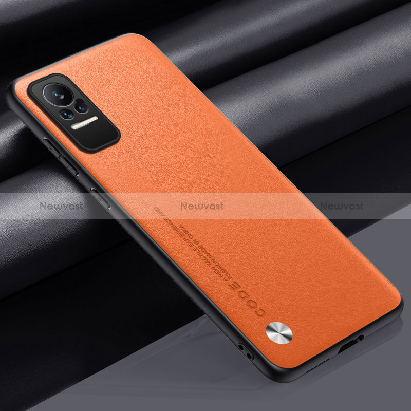 Soft Luxury Leather Snap On Case Cover S01 for Xiaomi Civi 1S 5G Orange