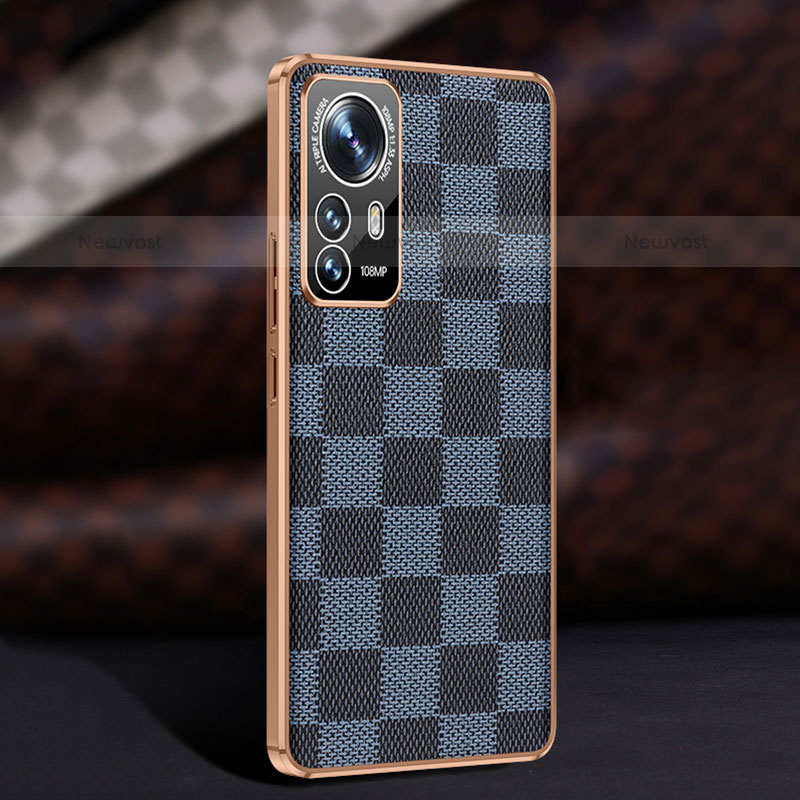 Soft Luxury Leather Snap On Case Cover S01 for Xiaomi Mi 12X 5G Blue