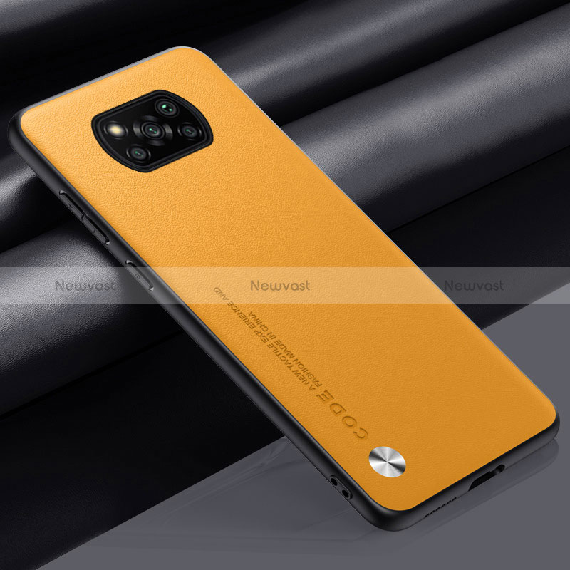 Soft Luxury Leather Snap On Case Cover S01 for Xiaomi Poco X3 Yellow