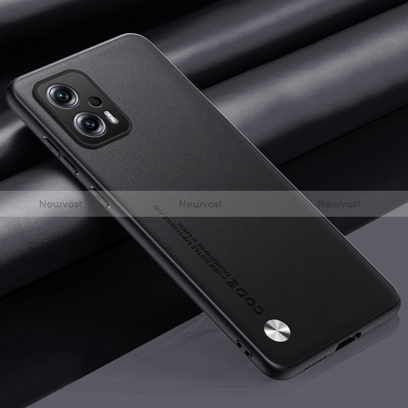 Soft Luxury Leather Snap On Case Cover S01 for Xiaomi Poco X4 GT 5G Black