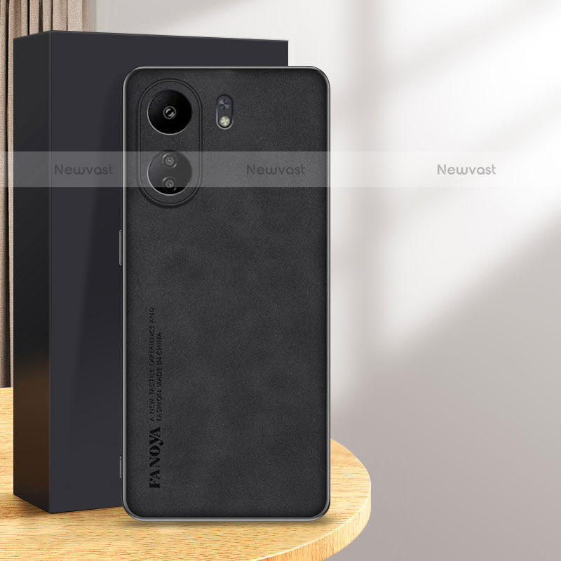 Soft Luxury Leather Snap On Case Cover S01 for Xiaomi Redmi 13C Black