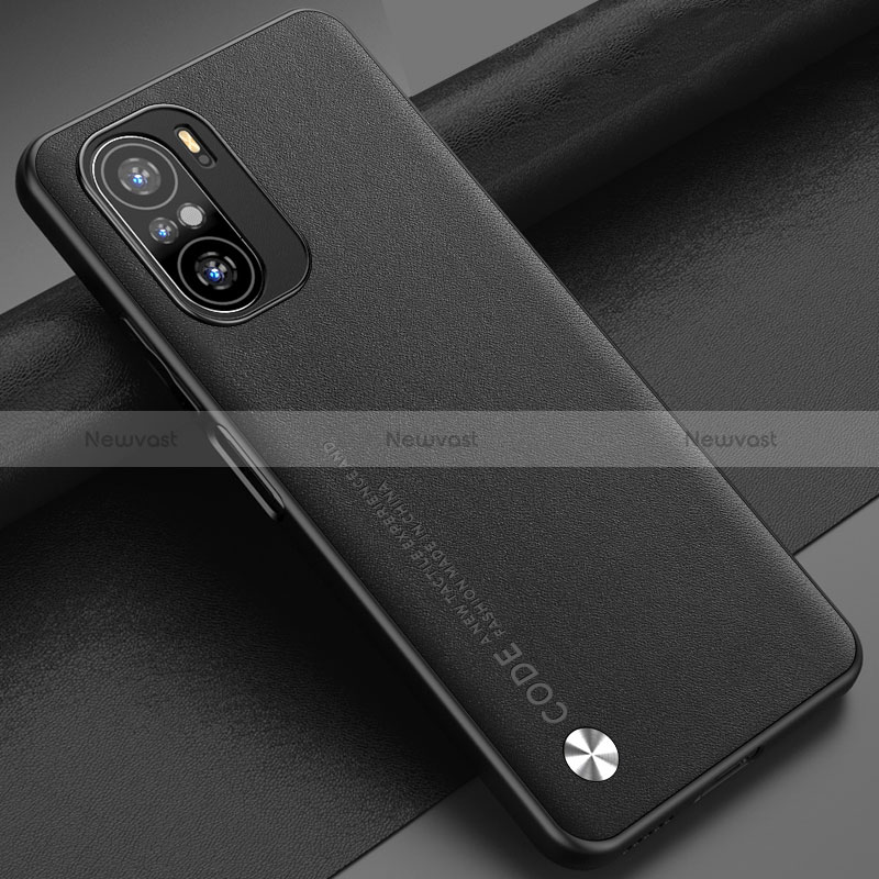 Soft Luxury Leather Snap On Case Cover S01 for Xiaomi Redmi K40 5G Black