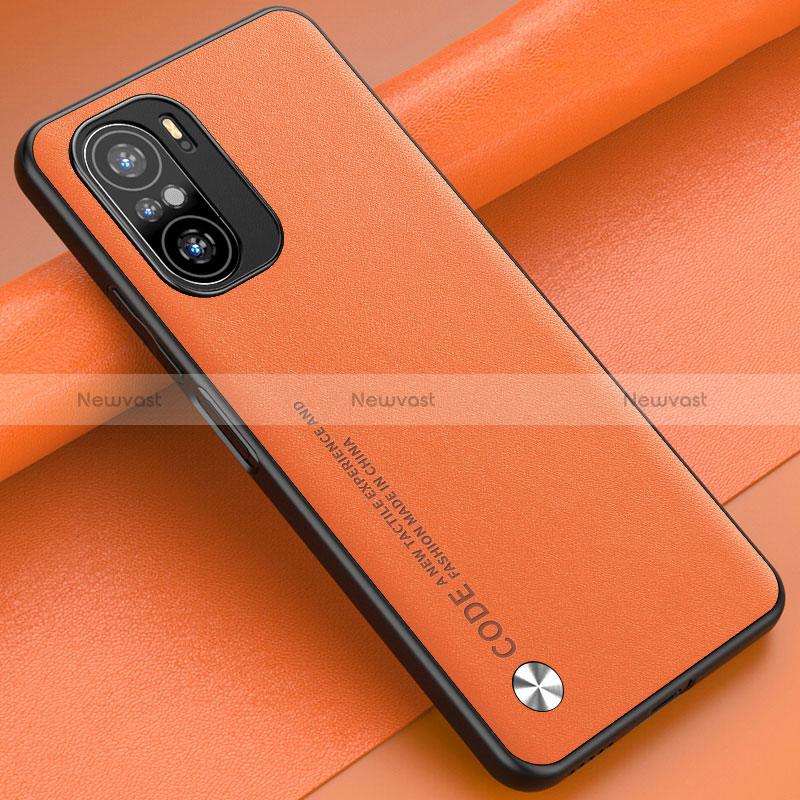 Soft Luxury Leather Snap On Case Cover S01 for Xiaomi Redmi K40 5G Orange