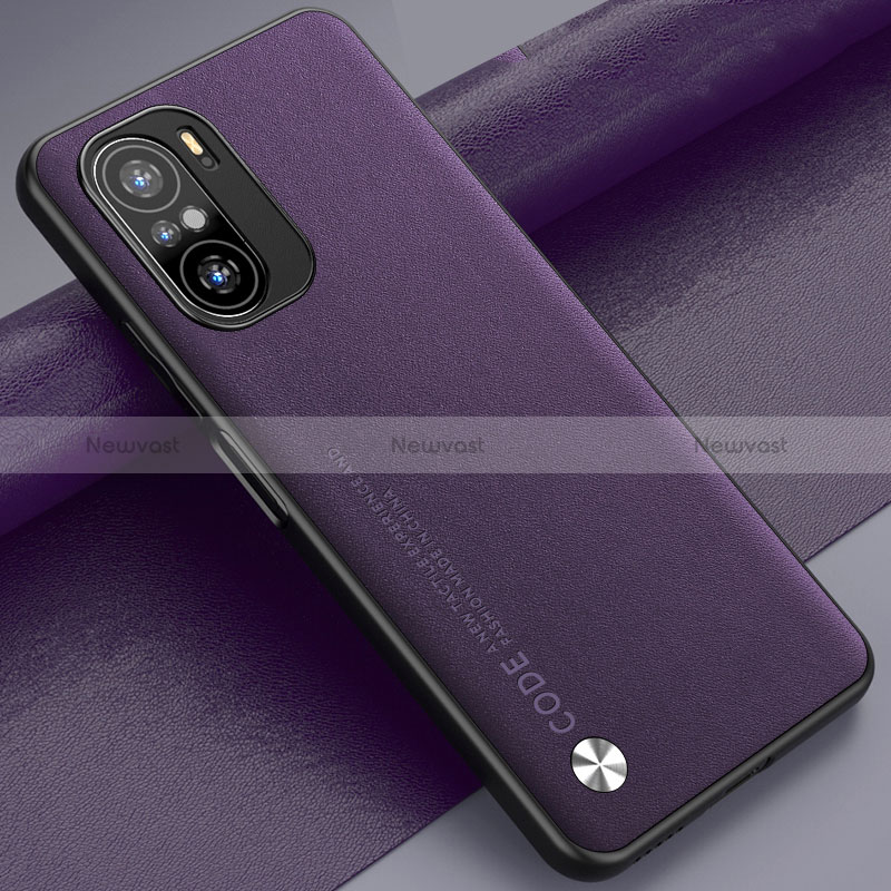 Soft Luxury Leather Snap On Case Cover S01 for Xiaomi Redmi K40 Pro+ Plus 5G Purple