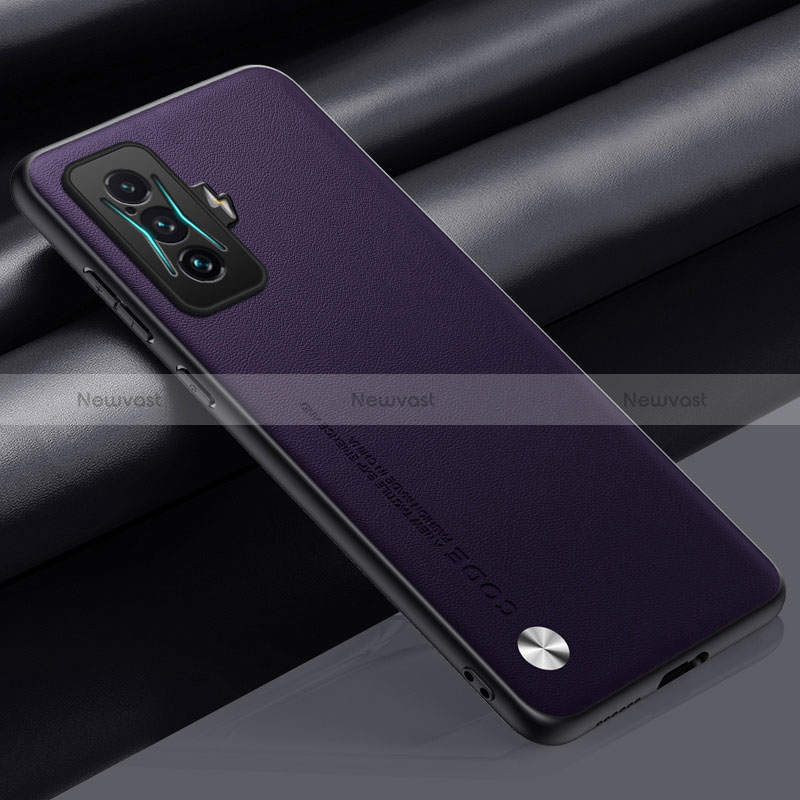 Soft Luxury Leather Snap On Case Cover S01 for Xiaomi Redmi K50 Gaming AMG F1 5G Purple