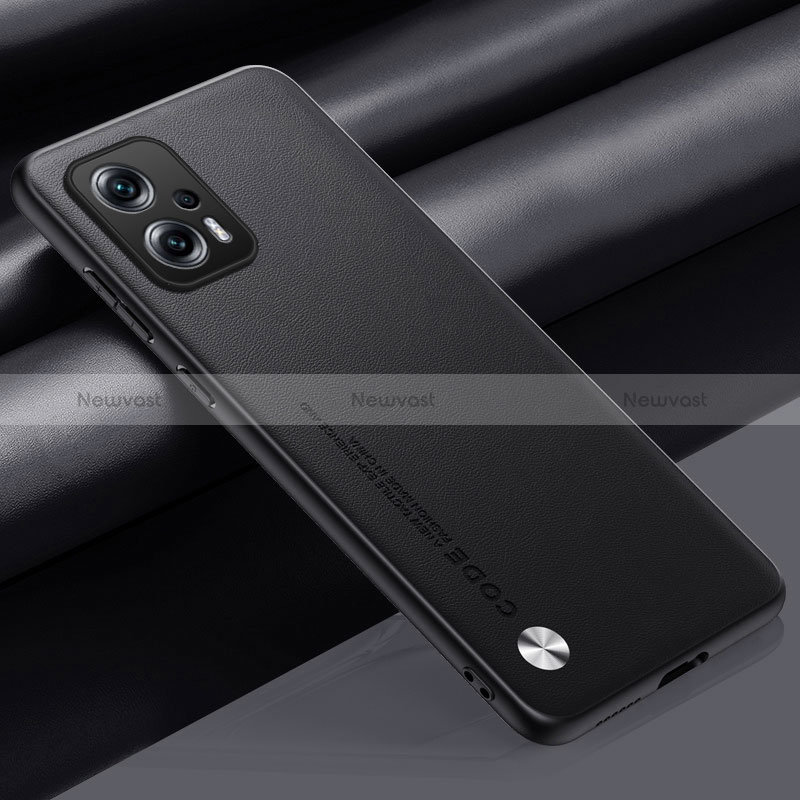 Soft Luxury Leather Snap On Case Cover S01 for Xiaomi Redmi K50i 5G Black