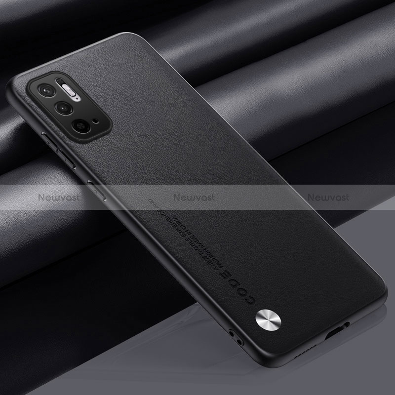 Soft Luxury Leather Snap On Case Cover S01 for Xiaomi Redmi Note 11 SE 5G Black