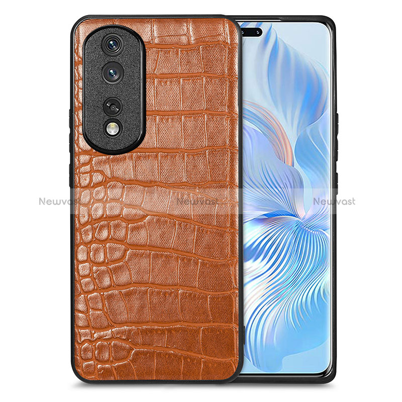 Soft Luxury Leather Snap On Case Cover S01D for Huawei Honor 80 Pro 5G