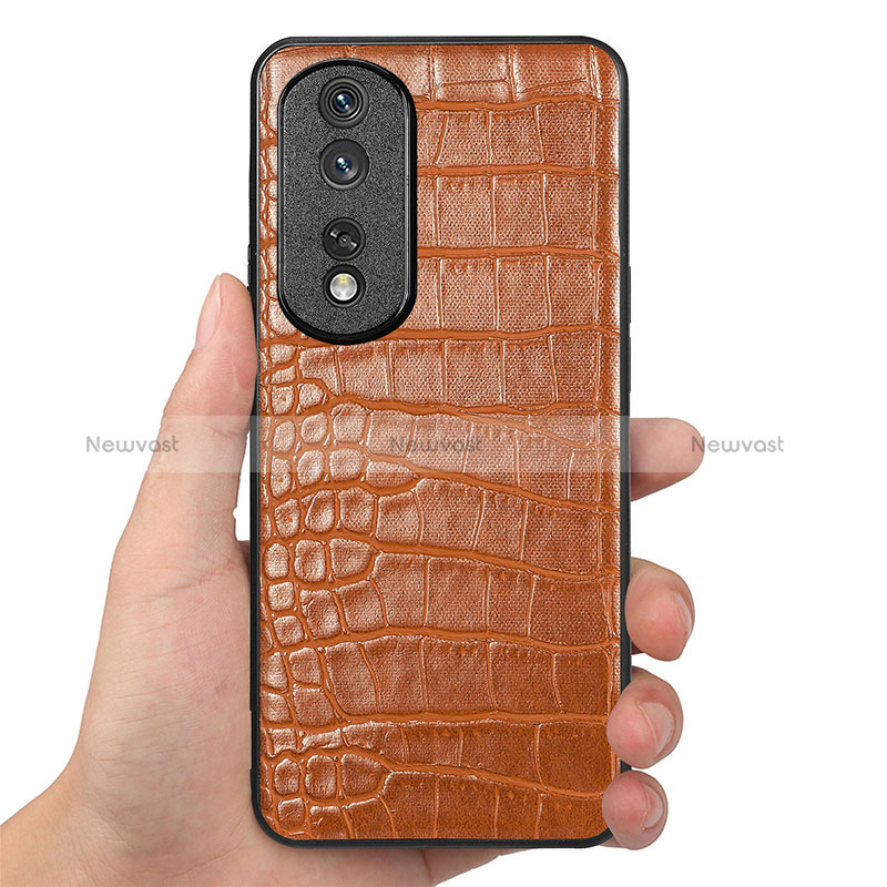 Soft Luxury Leather Snap On Case Cover S01D for Huawei Honor 80 Pro 5G