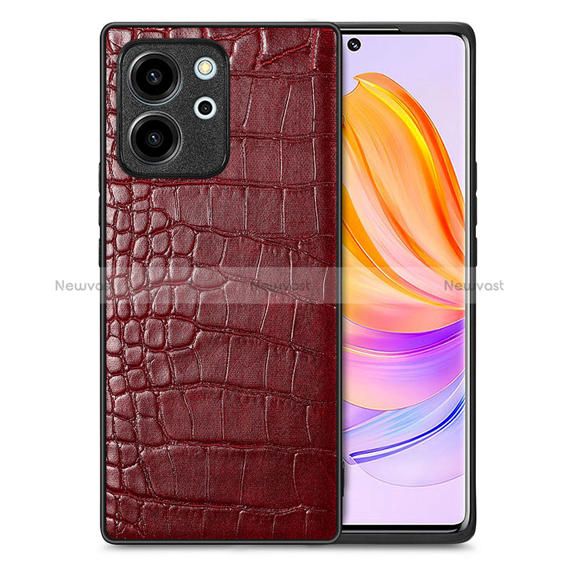 Soft Luxury Leather Snap On Case Cover S01D for Huawei Honor 80 SE 5G