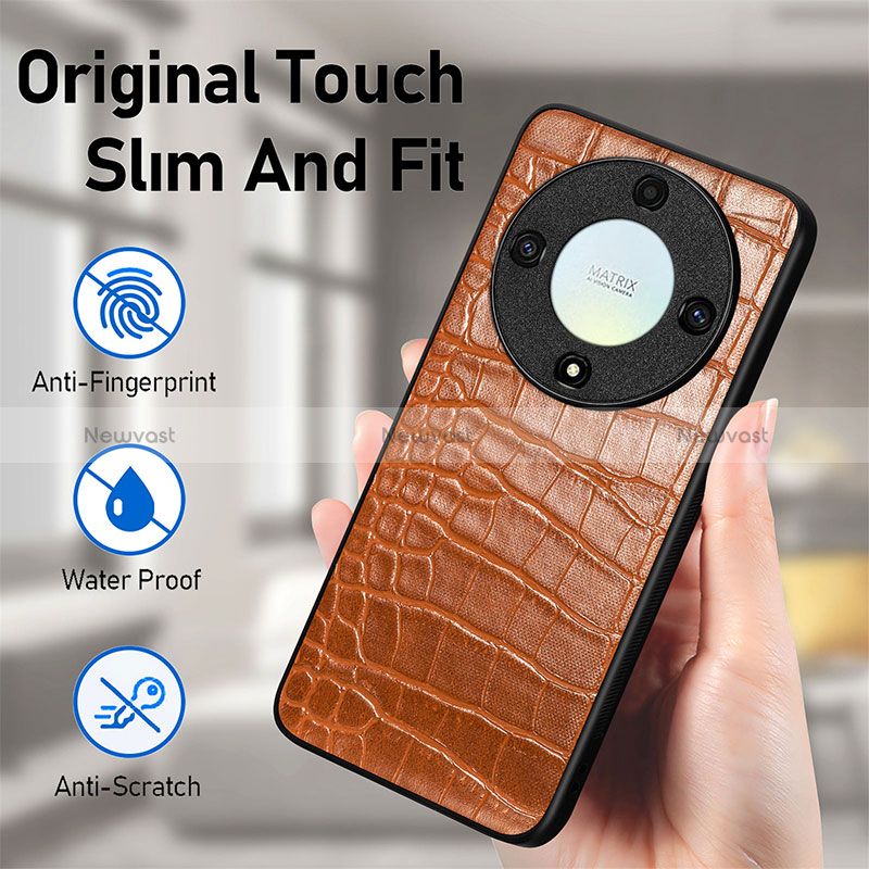 Soft Luxury Leather Snap On Case Cover S01D for Huawei Honor Magic5 Lite 5G