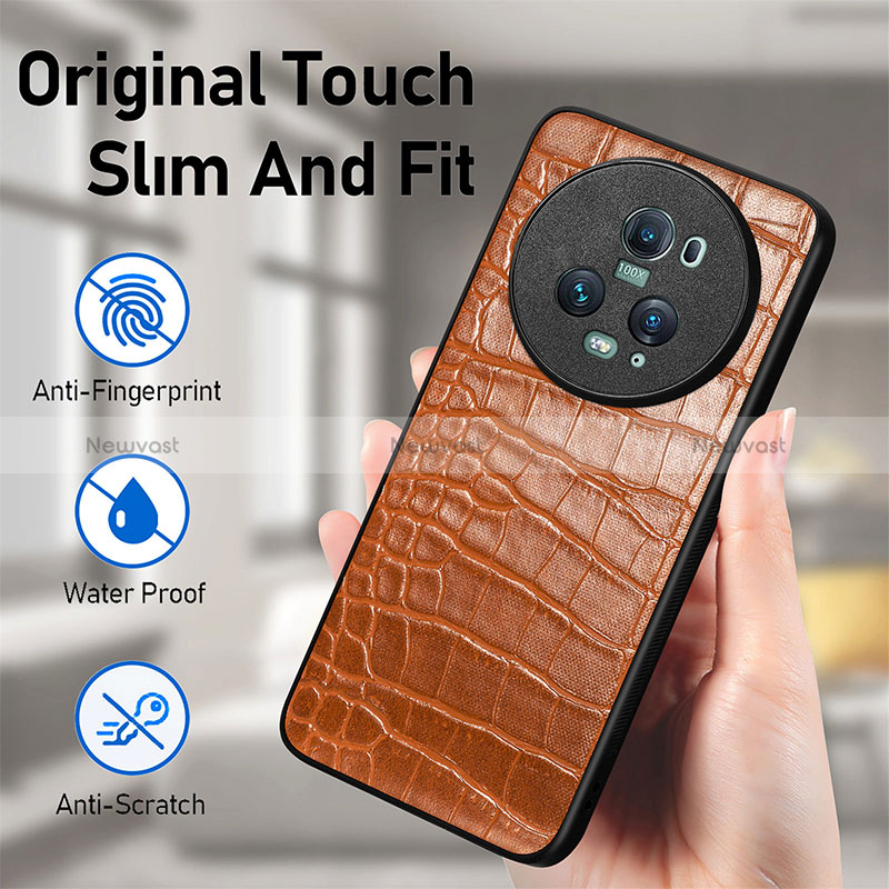 Soft Luxury Leather Snap On Case Cover S01D for Huawei Honor Magic5 Pro 5G