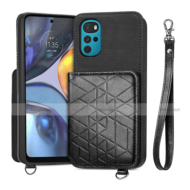 Soft Luxury Leather Snap On Case Cover S01D for Motorola Moto G22