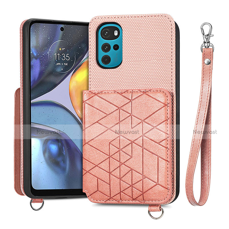 Soft Luxury Leather Snap On Case Cover S01D for Motorola Moto G22