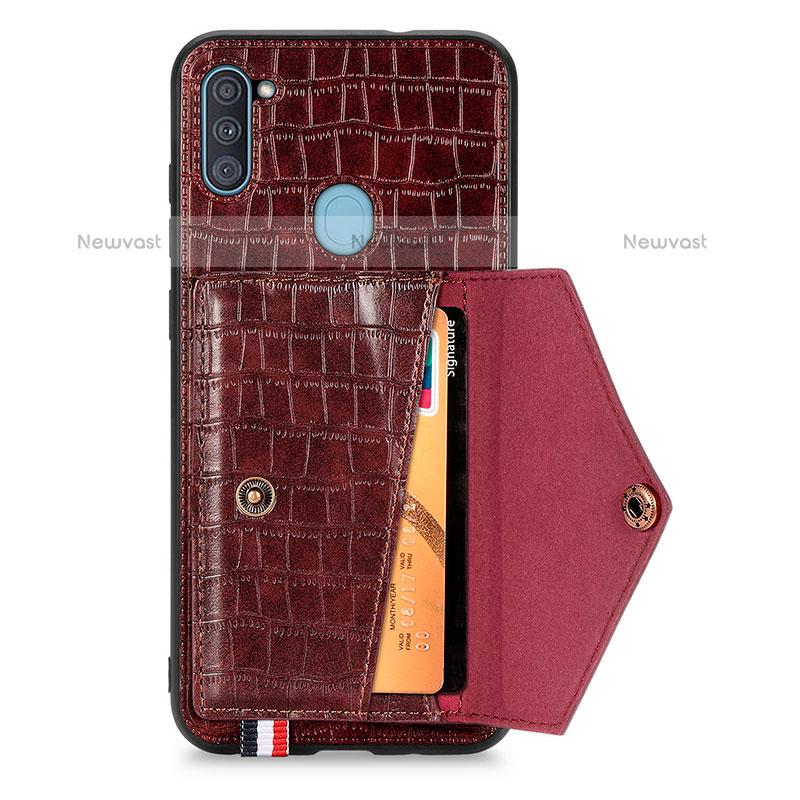 Soft Luxury Leather Snap On Case Cover S01D for Samsung Galaxy A11