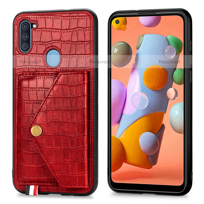 Soft Luxury Leather Snap On Case Cover S01D for Samsung Galaxy A11