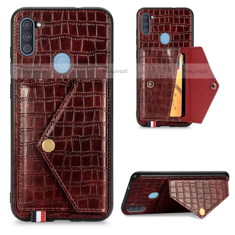 Soft Luxury Leather Snap On Case Cover S01D for Samsung Galaxy A11