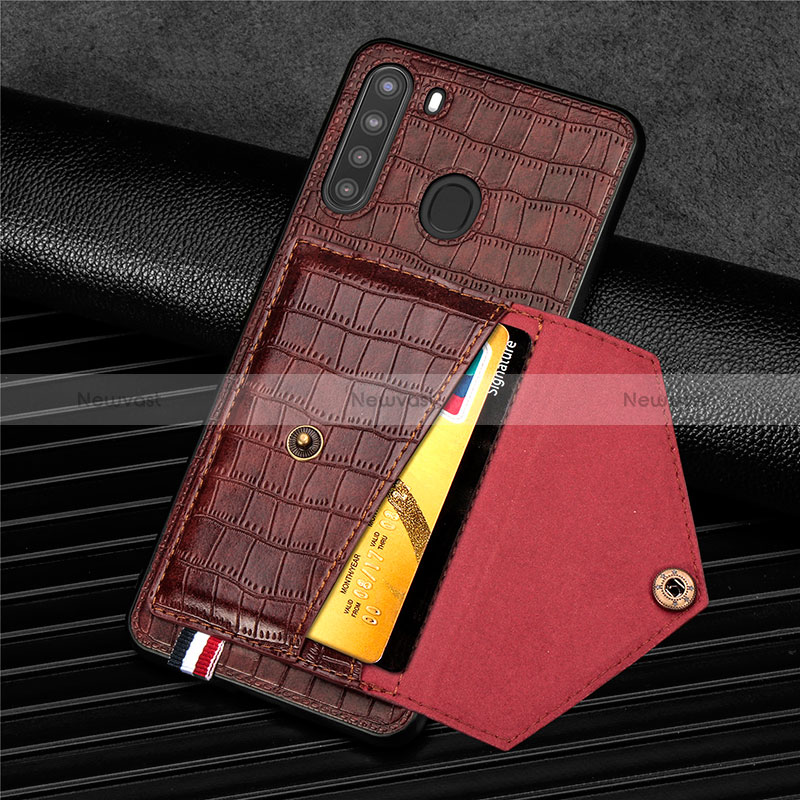 Soft Luxury Leather Snap On Case Cover S01D for Samsung Galaxy A21