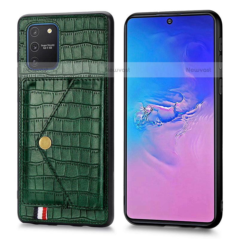 Soft Luxury Leather Snap On Case Cover S01D for Samsung Galaxy A91 Green