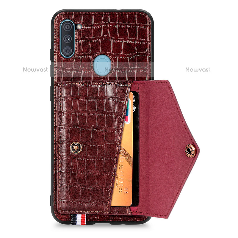 Soft Luxury Leather Snap On Case Cover S01D for Samsung Galaxy M11